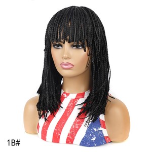 Chất Lượng Cao Châu Phi Thời Trang Phụ Nữ Kết Hợp Màu Sắc Bob Ngắn Sợi Hóa Chất <span class=keywords><strong>Dreadlocks</strong></span> Sợi Hóa Chất Tổng Hợp Bện Tóc Với Bang - Product Image 3