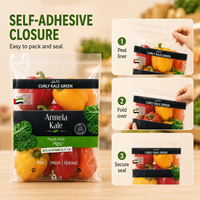 Kantong Kemasan Buah dan Sayur Food Grade BOPP Anti Embun dengan Logo Custom, Perekat Sendiri, dan Lubang Ventilasi
