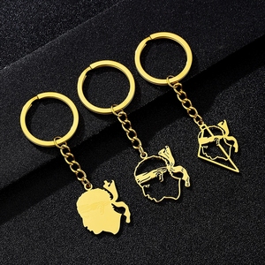 Acier Inoxydable France Corse Île Carte Charme Porte-clés 18K Plaqué Or La Corse Porte-clés Korsika Carte Pendentif Porte-clés Chaîne - Product Image 1