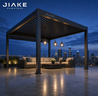 Jiake 6063-T5 Aluminium-Pergola mit Motorisiertem Lamellendach für Skyline Dachterrasse Patio Garten Pavillon Outdoor-Pavillon