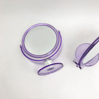Miroir de bureau en plastique en gros d'usine rond double face cadeau promotion miroir cosmétique 2X miroir de grossissement 3