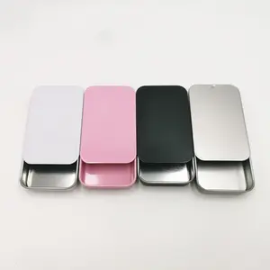 80x50x15mm Sliding Tin Box Brows And Soap Packing Box Custom Mint Metal Case Pocket Salt Container