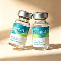 Échantillon personnalisé disponible, étiquettes de flacons en vinyle imperméables pour la nouvelle marque de peptides, personnalisation de flacons de 2 ml, 10 ml, 15 ml