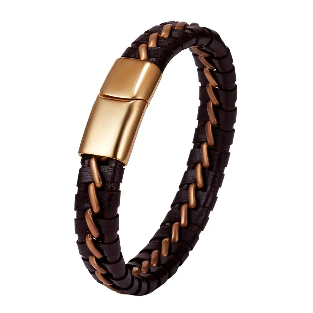 Индивидуальный уникальный подарок для парня, сплав, черный, коричневый, кожаный плетеный браслет, браслет для мужчин