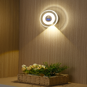 LED Mini lampada da parete Touch Control orologio Display corpo induzione luce notturna per casa camera da letto Canyon Spotlight nuovo prodotto - Product Image 1