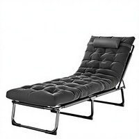 Lit de repos individuel pour la maison, le bureau, l'extérieur, simple, portable, pour adultes, lit de plage, lit de camping, tissu Oxford, cadre en fer