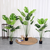 Plante artificielle vertes en plastique sur pied, plante en pot, plante à feuilles de carapace de tortue, bonsaï, fleurs décoratives, longue durée