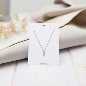 Collana con Ciondolo Rettangolare in Acciaio Inossidabile, Lunghezza 12cm, Gioielli alla Moda - Product Image 2