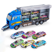 Ensemble de jouets camions de pompiers en plastique à friction, véhicule d'ingénierie multifonctionnel, voiture de transport pour jeu intérieur pour enfants de 5 à 7 ans