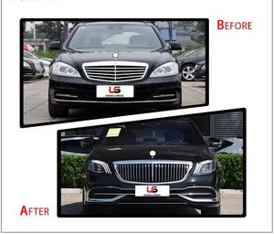 ชุดแต่งตัวถังรถยนต์สำหรับ S Class W221 ปี 2006-2014 อัพเกรดเป็น <span class=keywords><strong>W222</strong></span> สไตล์ Maybach ชุดกันชนหน้า-หลังพร้อมกระจังหน้า - Product Image 4