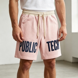 Pantalones Cortos Casuales para Hombre con Cintura de Parches y Estampado Personalizado, Fabricante de Marca Privada, Pantalones Cortos Deportivos Holgados con Bordado 3D para Verano - Product Image 3