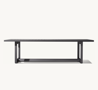 Ensemble de salle à manger COSTA moderne tout temps, patio, jardin, hôtel, meubles en métal fabriqués à la main, table à manger rectangulaire en aluminium