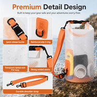 Sac étanche transparent avec bandoulière réglable pour le camping, le kayak, la plage et la navigation de plaisance