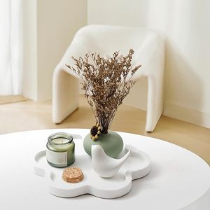 <span class=keywords><strong>Plateau</strong></span> en <span class=keywords><strong>marbre</strong></span> blanc de <span class=keywords><strong>style</strong></span> floral, <span class=keywords><strong>plateau</strong></span> de service moderne pour salle de bain - Product Image 2