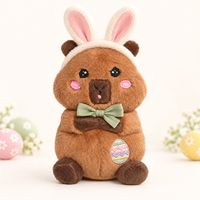 Handgefertigte Niedliche Oster-Capybara-Plüschdekoration mit Häschenohren und Besticktem Ei aus Polyester-Material für Frühlings-Heimdekoration
