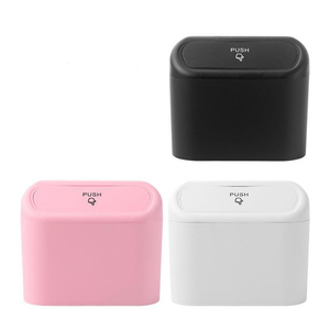 Cubo de basura para vehículos, soporte organizador de basura con un rollo de bolsa de basura, tapa de cubo de basura de plástico para coche, solución organizadora conveniente para coche - Product Image 1