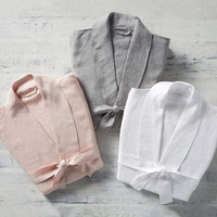 Peignoir Kimono Personnalisé 100% Lin Tissé Respirant Séchage Rapide pour Hommes, Femmes et Couples – Idéal Printemps/Été, Vêtements d'Intérieur et Pyjamas