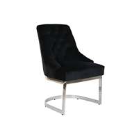 Chaise en acier et polyester 60x58x93 Velours noir