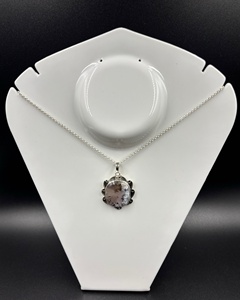 จี้เงินแท้สไตล์วินเทจสำหรับผู้หญิง925ชุบโรเดียมสีทองประดับด้วยทับทิมการออกแบบใหม่กรอบธรรมชาติ - Product Image 2