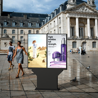 Écran double de 55 pouces, 3000 nits, kiosque de menu en libre-service pour drive-thru, affichage numérique, Android 12, écran LCD, indice de protection IP66