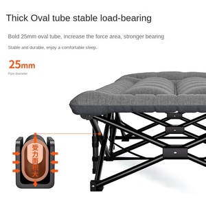 سرير تخييم محمول قابل للطي خفيف الوزن بإطار فولاذي على شكل X بـ 10 أرجل - Product Image 2