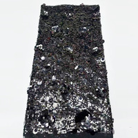 Bonne vente paillettes fleur tissu à paillettes tissus brodés dentelle de fleurs brodées pour robe de soirée