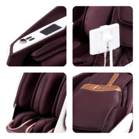 Chaise de massage pour le corps entier à usage domestique, ions négatifs, massage par airbag, commande vocale, rouleau pour les mollets, charge sans fil, écran LCD 7 pouces