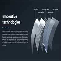 Film LED vidéo transparent flexible auto-adhésif plein écran pour affichage en extérieur P6 P8 Film LED cristal Centre commercial SDK