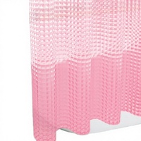 Eazzier Rideau de Douche Moderne Rose Poudré en Plastique Cristal 3D 72x72 Pouces Fin Léger avec Œillets Métalliques Antirouille