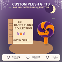 Peluche personnalisée en forme de sucette pour Halloween, jouet en peluche doux, poupée sucette, décoration de fête sur le thème des yeux d'étoile effrayants, faible MOQ, support OEM ODM
