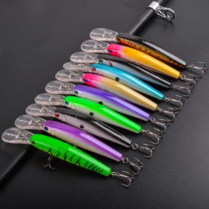 Leurre flottant longue portée pour lancer, type Minnow, appât artificiel dur avec hameçons pour la pêche en eau douce et au bar. - Product Image 1
