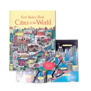 2024 produk baru mainan bayi buku senyap buku stiker pertama montesori buku gambar kota dunia