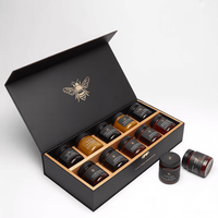 Emballage de pot de caviar recyclable, boîte cadeau en carton rigide, taille personnalisée, logo, boîtes de pots en verre magnétiques pour le miel