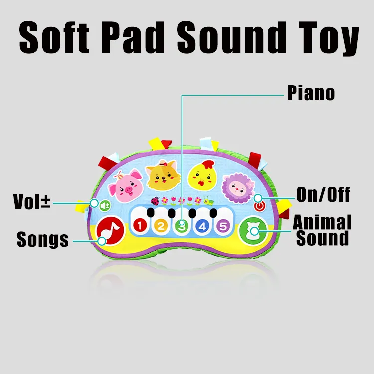 Electric Help Sleep Toy 0-3 Baby Music Pad Soft Sponge Tablet Player Toy Musical Instrument for Kids
