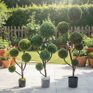 Fleurs et plantes décoratives saisonnières d'extérieur, arbres en boule, bonsaï artificiel en boule, buis vert utilisé pour décorer le jardin et la pièce - Product Image 3