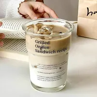 Tasses à café de style coréen grande capacité, verres à jus avec lettres, tasses à eau créatives, tasses à lait pour le petit-déjeuner, ustensiles de cuisine pour la maison
