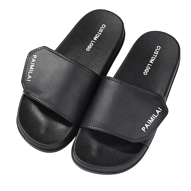 Benutzer definierte Logo-Druck Strand Sommers andalen Hot Unisex PVC Slipper Geprägte Männer und Frauen Folie für Badezimmer