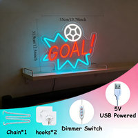 Neonawall En gros Enseigne néon LED GOAL Football IP65, Lumières néon à intensité variable, Décoration murale pour bars sportifs et cafés, Commande en gros disponible