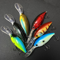 Leurre de pêche en plastique dur ABS, appât, 75 mm, 22,5 g, peint à la main, crankbait plongeant profond, leurres de pêche en rivière, crankbaits