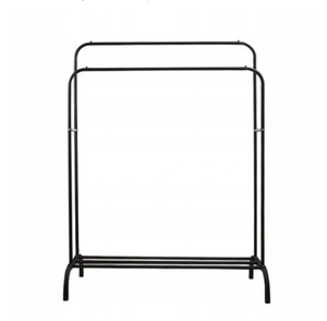 Riel para ropa, estante para ropa, Riel de ropa de metal de doble riel, riel para ropa resistente con estante inferior para abrigos - Product Image 4