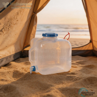 Poche à eau pliable portable 10L en LDPE de qualité alimentaire, étanche, avec robinet, pour le camping en extérieur