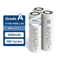 Baterai Molicel 21700 High Drain P50B 5000mah 60A Silinder Lithium Ion untuk Hyper EV & Mobil Sport Balap
