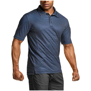 เสื้อโปโลแขนสั้นน้ำหนักเบาสำหรับผู้ชาย, เสื้อโปโลสำหรับเล่นกอล์ฟแนวยุทธวิธีผ้าถักลายดีไซน์พิมพ์ - Product Image 1