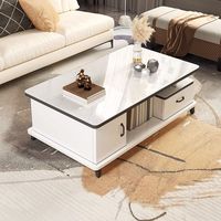 Table basse en verre trempé de style européen moderne et simple pour salon, bureau, hall, table à thé de luxe légère pour petit appartement
