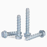 Baut Angkur Beton Self-Cutting Kepala Flens Hexagonal Sekrup Self-Tapping untuk Pemasangan Dinding & Batu Bata