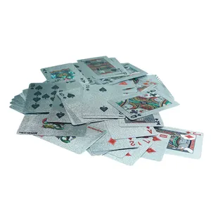 Top quality silver durable 100% plastic poker cards waterpoof u.s. playing card co for casino board game