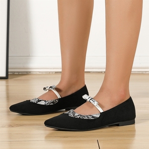 Factory Wholesale Women's Leopard Print Flats - Pointed Toe With Ankle Strap for Daily Casual & Vacation Wear - Product Image 3