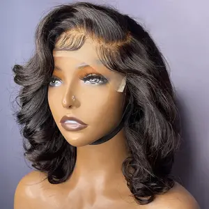 Cheap Price Human Hair Short Body Wave Hd Lace Frontal Wigs,Bob Wigs Human Hair Lace Front,Weaves And Wigs Bob