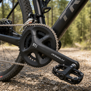 Juego de <span class=keywords><strong>bielas</strong></span> dobles para bicicleta de carretera, 34T 50T BCD110, de aleación de aluminio forjado CNC, 2X, pieza de bicicleta personalizada OEM ODM - Product Image 2