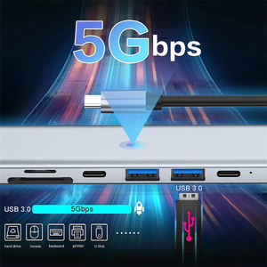 USB C <span class=keywords><strong>HUB</strong></span> 7 trong 1 với 4K HDMI hai USB-C cổng USB 3.0 SD/TF Đầu Đọc Thẻ tương thích với MacBook Pro và các loại C thiết bị - Product Image 3